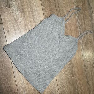Topshop Gray Strappy Top